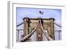 Brooklyn Bridge with Flag-Bill Carson Photography-Framed Art Print