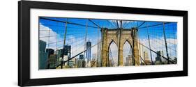 Brooklyn Bridge with Freedom Tower, New York City, New York State, USA-null-Framed Photographic Print