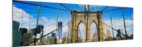 Brooklyn Bridge with Freedom Tower, New York City, New York State, USA-null-Mounted Photographic Print