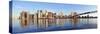 Brooklyn Bridge with Lower Manhattan Skyline Panorama in the Morning with Cloud and River Reflectio-Songquan Deng-Stretched Canvas