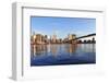 Brooklyn Bridge with Lower Manhattan Skyline Panorama in the Morning with Cloud and River Reflectio-Songquan Deng-Framed Photographic Print