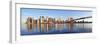 Brooklyn Bridge with Lower Manhattan Skyline Panorama in the Morning with Cloud and River Reflectio-Songquan Deng-Framed Photographic Print