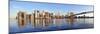 Brooklyn Bridge with Lower Manhattan Skyline Panorama in the Morning with Cloud and River Reflectio-Songquan Deng-Mounted Photographic Print