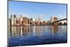 Brooklyn Bridge with Lower Manhattan Skyline Panorama in the Morning with Cloud and River Reflectio-Songquan Deng-Mounted Photographic Print