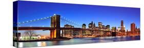 Brooklyn Bridge with New York City Manhattan Downtown Skyline Panorama at Dusk Illuminated over Eas-Songquan Deng-Stretched Canvas