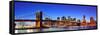 Brooklyn Bridge with New York City Manhattan Downtown Skyline Panorama at Dusk Illuminated over Eas-Songquan Deng-Framed Stretched Canvas