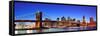 Brooklyn Bridge with New York City Manhattan Downtown Skyline Panorama at Dusk Illuminated over Eas-Songquan Deng-Framed Stretched Canvas