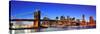 Brooklyn Bridge with New York City Manhattan Downtown Skyline Panorama at Dusk Illuminated over Eas-Songquan Deng-Stretched Canvas