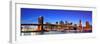 Brooklyn Bridge with New York City Manhattan Downtown Skyline Panorama at Dusk Illuminated over Eas-Songquan Deng-Framed Photographic Print