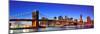 Brooklyn Bridge with New York City Manhattan Downtown Skyline Panorama at Dusk Illuminated over Eas-Songquan Deng-Mounted Photographic Print