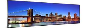 Brooklyn Bridge with New York City Manhattan Downtown Skyline Panorama at Dusk Illuminated over Eas-Songquan Deng-Mounted Photographic Print