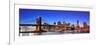 Brooklyn Bridge with New York City Manhattan Downtown Skyline Panorama at Dusk Illuminated over Eas-Songquan Deng-Framed Photographic Print
