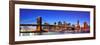 Brooklyn Bridge with New York City Manhattan Downtown Skyline Panorama at Dusk Illuminated over Eas-Songquan Deng-Framed Photographic Print