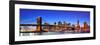 Brooklyn Bridge with New York City Manhattan Downtown Skyline Panorama at Dusk Illuminated over Eas-Songquan Deng-Framed Photographic Print