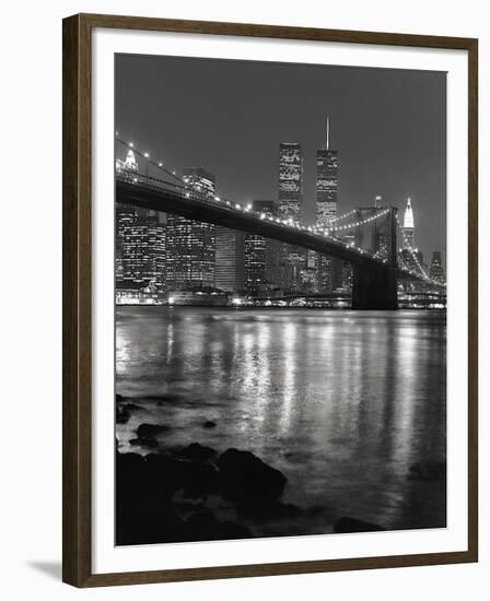 Brooklyn Bridge with World Trade Center-Christopher Bliss-Framed Giclee Print