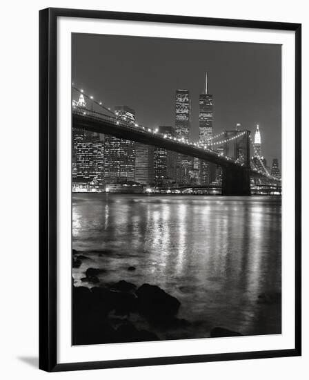 Brooklyn Bridge with World Trade Center-Christopher Bliss-Framed Giclee Print