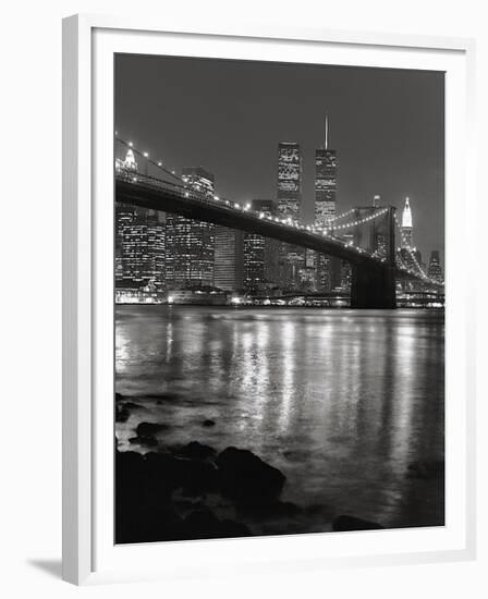 Brooklyn Bridge with World Trade Center-Christopher Bliss-Framed Giclee Print