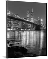 Brooklyn Bridge with World Trade Center-Chris Bliss-Mounted Art Print