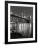 Brooklyn Bridge with World Trade Center-Chris Bliss-Framed Art Print