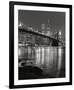 Brooklyn Bridge with World Trade Center-Chris Bliss-Framed Art Print