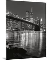 Brooklyn Bridge with World Trade Center-Chris Bliss-Mounted Art Print