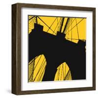 Brooklyn Bridge (yellow)-Erin Clark-Framed Art Print