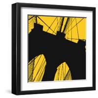 Brooklyn Bridge (yellow)-Erin Clark-Framed Art Print