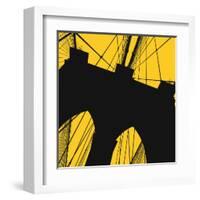 Brooklyn Bridge (yellow)-Erin Clark-Framed Art Print