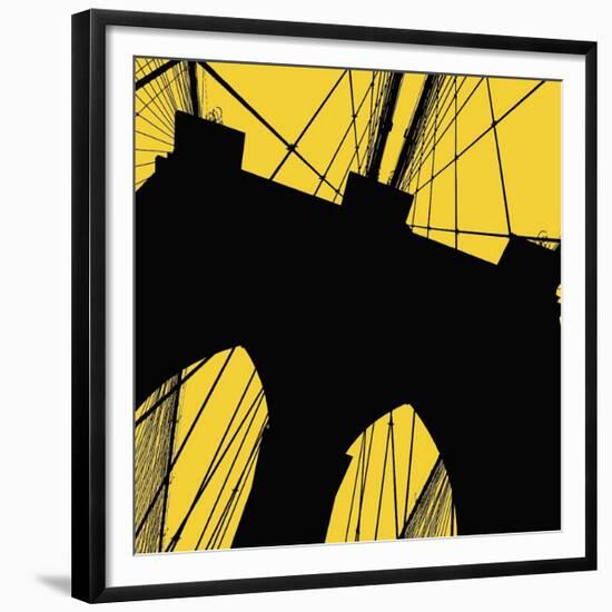 Brooklyn Bridge (yellow)-Erin Clark-Framed Giclee Print