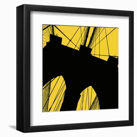 Brooklyn Bridge (yellow)-Erin Clark-Framed Art Print