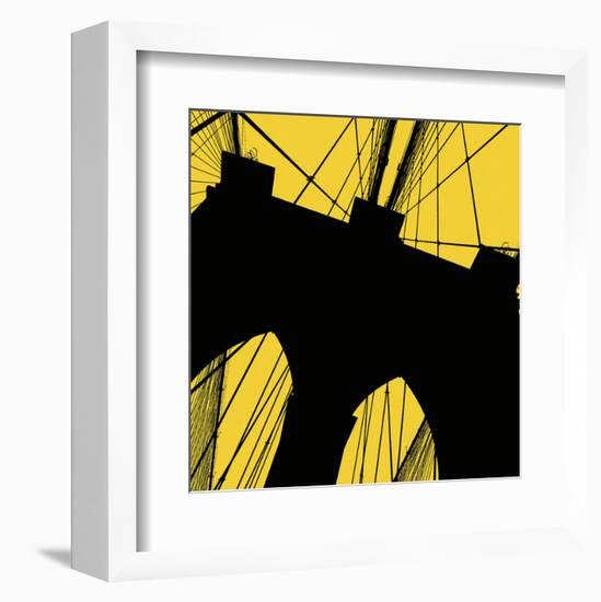 Brooklyn Bridge (yellow)-Erin Clark-Framed Art Print