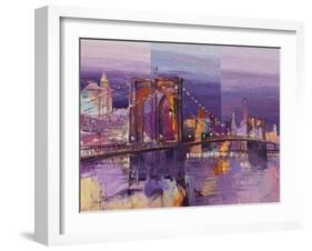 Brooklyn Bridge-Luigi Florio-Framed Art Print