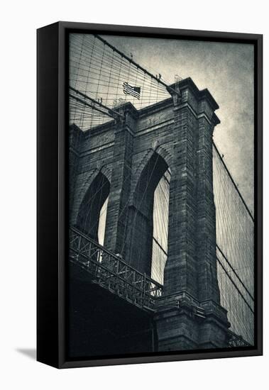 Brooklyn Bridge-Larry Nicosia-Framed Stretched Canvas