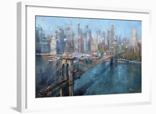 Brooklyn Bridge-Mark Lague-Framed Art Print