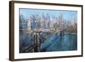 Brooklyn Bridge-Mark Lague-Framed Art Print