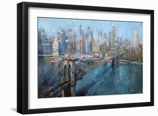 Brooklyn Bridge-Mark Lague-Framed Art Print