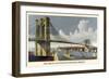 Brooklyn Bridge-Currier & Ives-Framed Premium Giclee Print