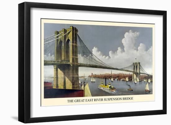 Brooklyn Bridge-Currier & Ives-Framed Premium Giclee Print