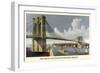 Brooklyn Bridge-Currier & Ives-Framed Premium Giclee Print