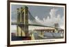 Brooklyn Bridge-Currier & Ives-Framed Art Print