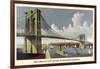 Brooklyn Bridge-Currier & Ives-Framed Art Print