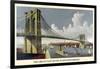 Brooklyn Bridge-Currier & Ives-Framed Art Print