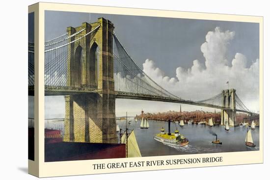 Brooklyn Bridge-Currier & Ives-Stretched Canvas