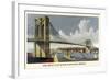 Brooklyn Bridge-Currier & Ives-Framed Art Print