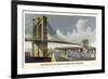 Brooklyn Bridge-Currier & Ives-Framed Art Print