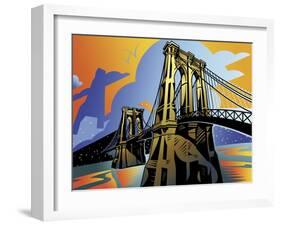 Brooklyn Bridge-David Chestnutt-Framed Giclee Print
