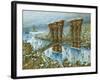 Brooklyn Bridge-Bill Bell-Framed Giclee Print