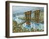 Brooklyn Bridge-Bill Bell-Framed Giclee Print