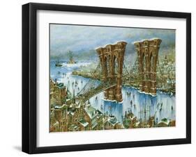 Brooklyn Bridge-Bill Bell-Framed Giclee Print