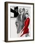 Brooklyn Couple Red Dress-Jodi Pedri-Framed Art Print